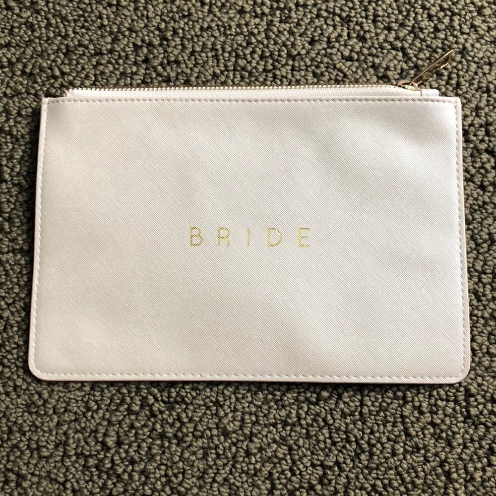 BRIDE Zip Pouch—off white/gold